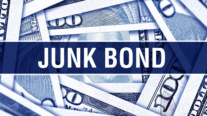 Junk Bond Closeup Concept. American Dollars Cash Money