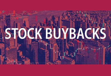 Stock Buybacks theme with New York City skyscrapers