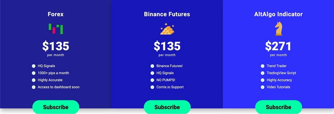 Altsignals price