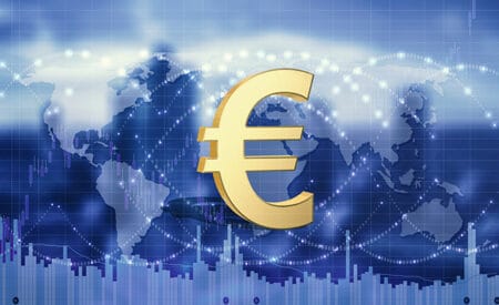 Euro currency as a global means of payment.3d illustration