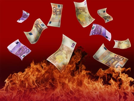 euro in fire