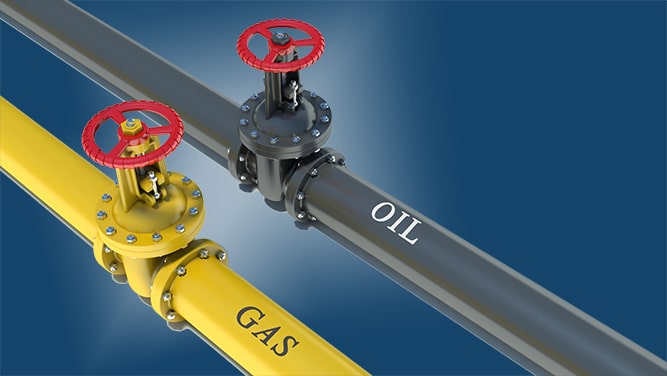 gas and oil pipes