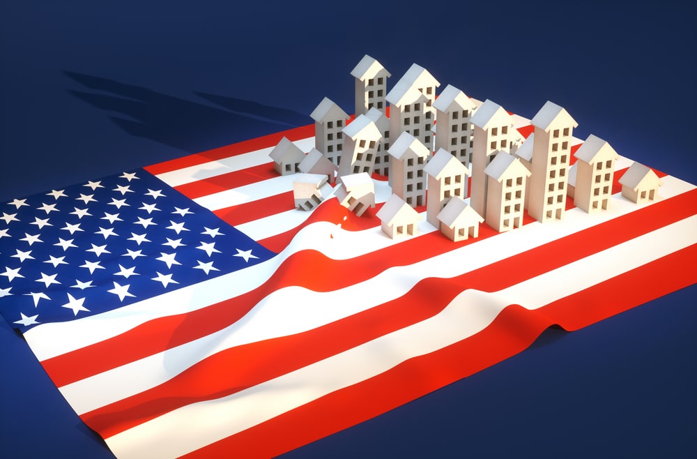 3d render illustration of United States real-estate development