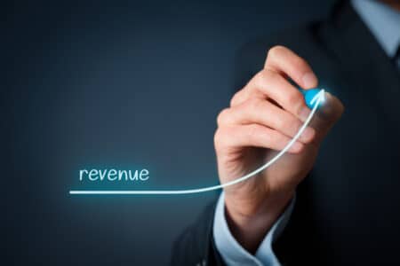 Increase revenue concept. Businessman plan revenue growth.