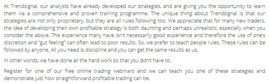 Trend Signal trading strategy explanations