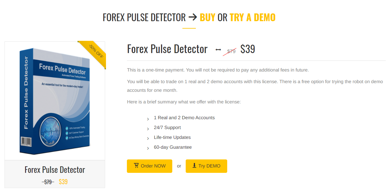 Forex Pulse Detector pricing