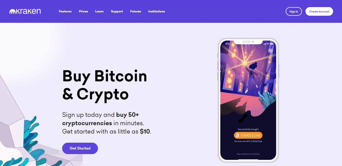 Kraken homepage