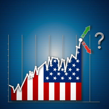 Empty USA Industrial stock exchange, illustration