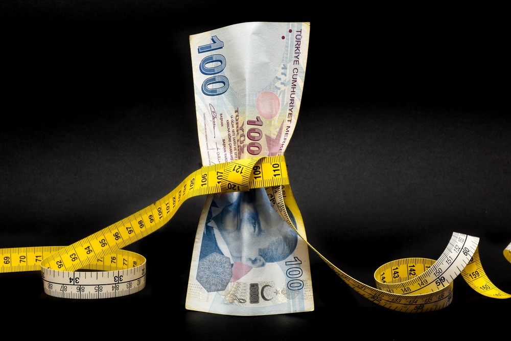 Turkish Lira with tape measure