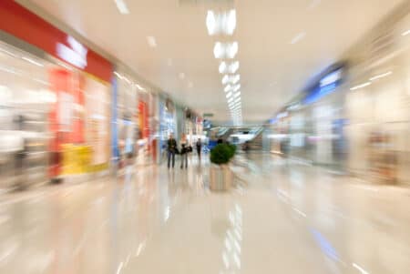 People in a mall. Blurred motion image