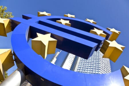 The European Central Bank (ECB) on a sunny day, Frankfurt am Main, Germany