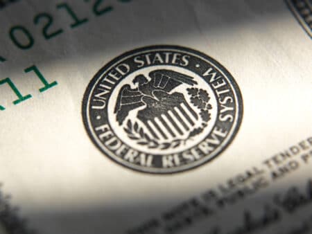 United States Federal Reserve System symbol.Close up