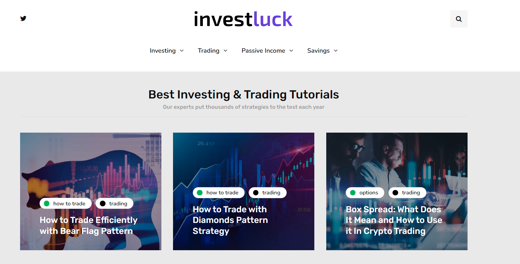 InvestLuck.com website homepage