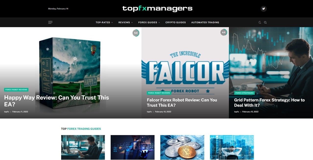 TopFXmanagers.com website homepage