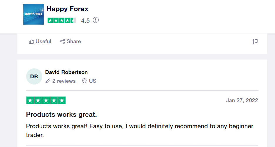 Customer reviews on TrustPilot