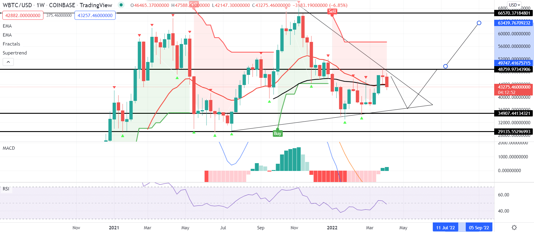 WBTC coin price prediction — daily chart