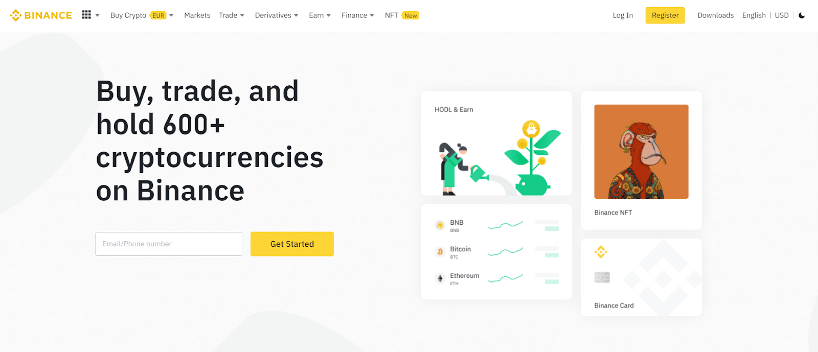 Binance homepage