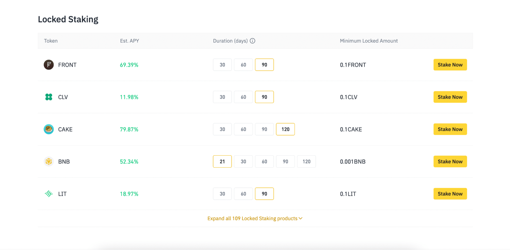 Binance crypto staking