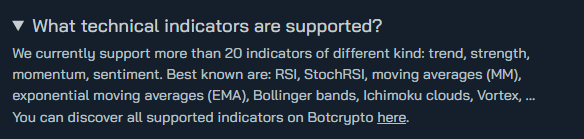 Indicators of Botcrypto
