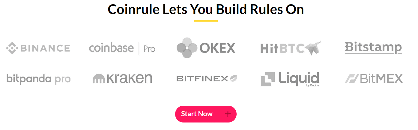 The exchanges Coinrule works with