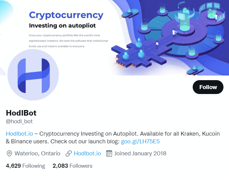 HoldBot account on Twitter