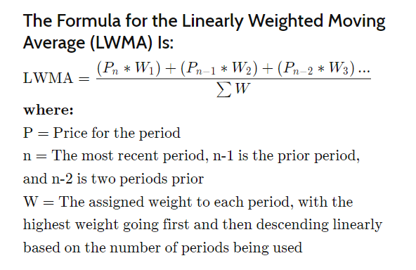 LWMA formula